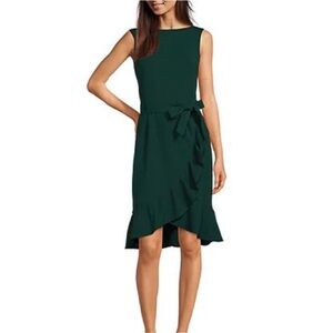 Calvin Klein ruffle faux wrap midi dress business career